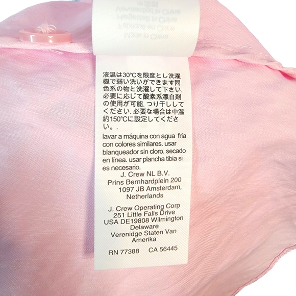 J. Crew Linen Blend Easter Spring Summer Penk Full Length Button Up Dress 4 - Picture 12 of 16